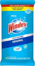 Wipes Glass Cleaning, Pre-Moistened Glass and Surface Wipes 38 Count