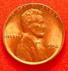 1954-P Lincoln Wheat Cent Penny GEM RED BU From an Original Bank Roll