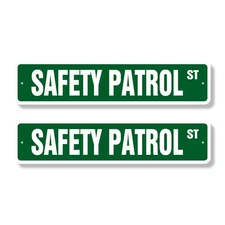 SAFETY PATROL Street Sign (2 Pack) crossing guard school traffic junior