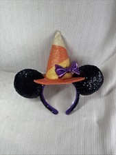 Disney Parks Disneyland Halloween Candy Corn Witch Hat Minnie Ears Headband