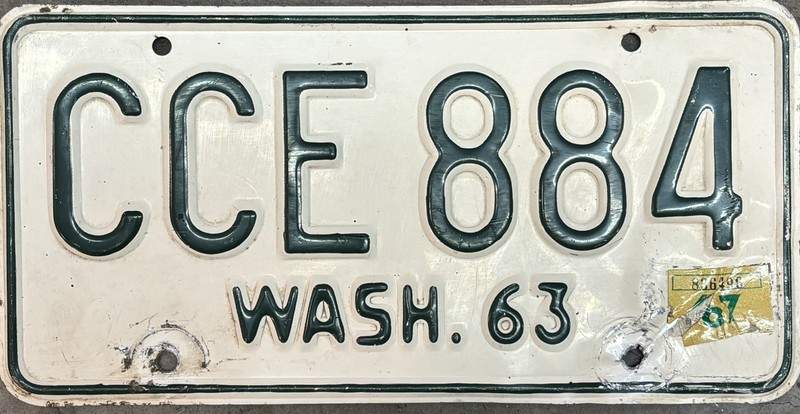 1963 1964 1965 Washington License Plate 