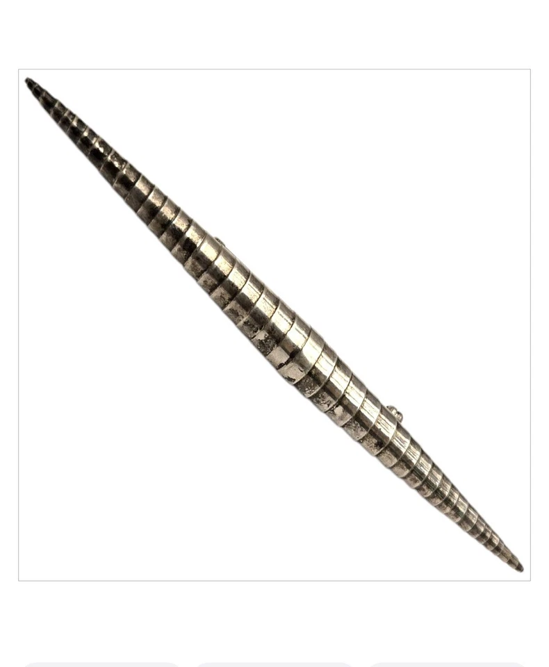 Broche prendedor arquitectónico grande de plata de ley con giro en espiral de los años 40  Foto 4 de 4