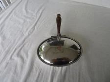 ANTIQUE SHEFFIELD SILVERPLATED SILENT BUTLER 268 WITH HORSE DECOR +WOODEN HANDLE