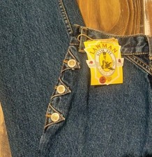 Vintage Lawman Blue Jeans Buttons Western Rodeo Tag Sz 9 bareback