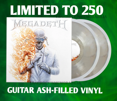 Megadeth Cremains Guitar ASH FILLED Vinyl 2LP (Limited Edition) x