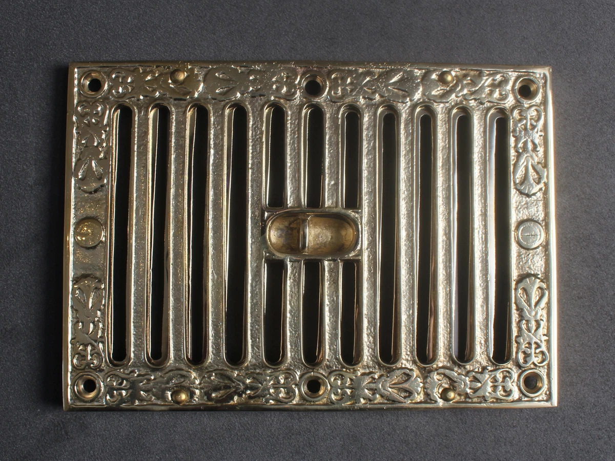 9u0026#034; x 6u0026#034; SOLID CAST BRASS OPEN CLOSE AIR VENT VICTORIAN ANTIQUE  BRITISH - AV04br | eBay
