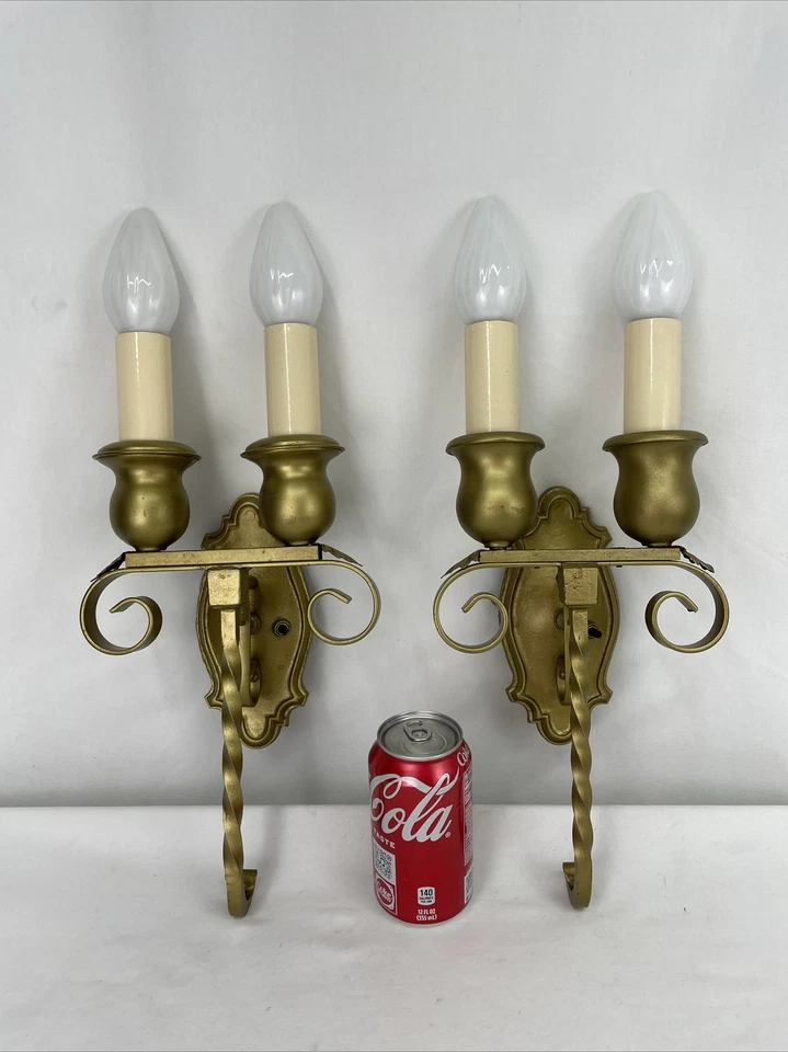 Par de Arandelas de Parede Antigas Artesanato Vitoriano Deco Tocha Neoclássica REWIRED - Imagem 4 de 4