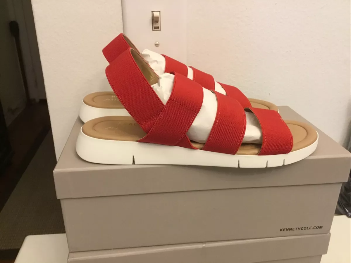 REACTION Kenneth Cole MANDI ELASTIC RED Sandals Womens Size 8.5