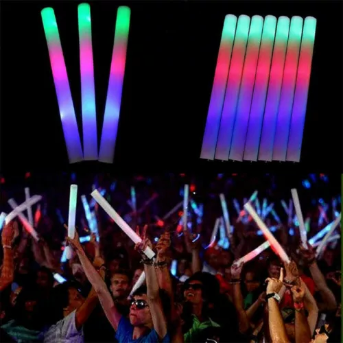 100-500 PCS Light Up Foam Sticks LED Wands Batons Party Dj Flashing Glow Sticks - Picture 23 of 33