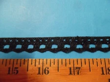 VINTAGE COTTON CLUNY LACE~JET BLACK~9/16"x5 YDS~DOLL TRIM