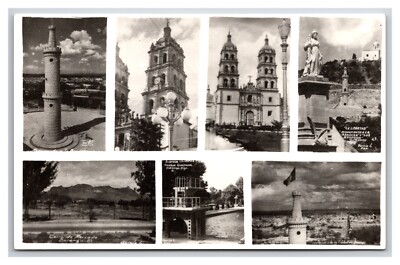 RPPC Multiview Monuments Cathedral Durango Dgo  Mexico UNP Postcard W23
