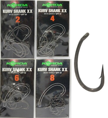 KORDA KURV SHANK XX HOOKS MICRO BARBED ALL SIZES