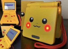 Pikachu “Cheekachu” GBA SP Gameboy Advance SP IPS - Charger, Yellow LED & Cheeks