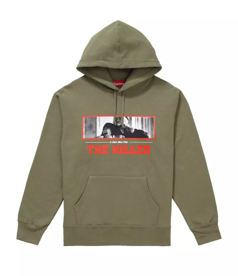 Neuf ! Sweat à capuche Supreme F/W 18 The Killer (olive claire) Large