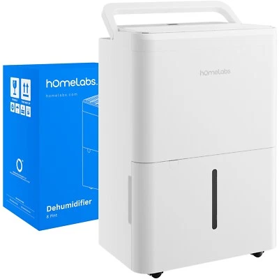HomeLabs 8 Pint Dehumidifier White OPEN Box