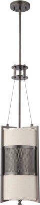 Nuvo 10''W Diesel 1-Light Pendant Hazel Bronze / Khaki Fabric Shade