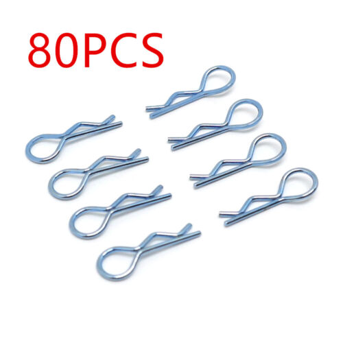 80Pcs RC Body Clips Body Pins For 1/10 RC Car Truck Buggy Truck Red/Blue/Black S - Afbeelding 1 van 28