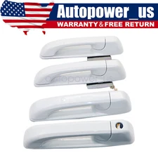 For 2012-2018 Dodge Ram Front and Rear 4 Door Handle Bright White(PW7)