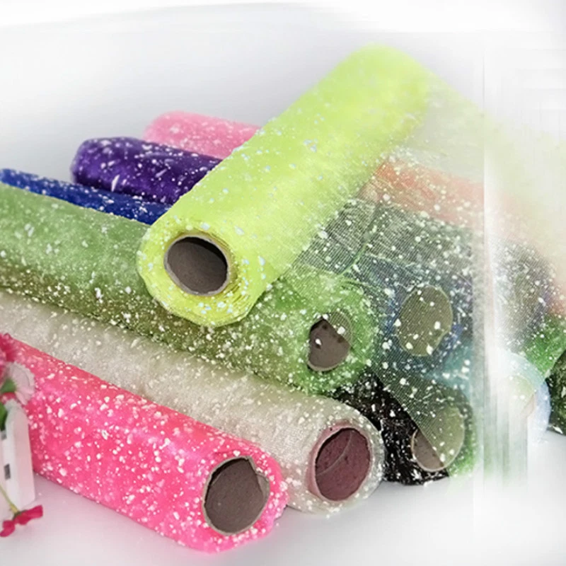 Snowflake Tulle Yarn Flowers Packaging Wrapping Paper Materials Wedding Decora - Image 2 of 4