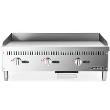 36" Commercial Gas Countertop Griddle Manual Control Grill For Restaurant NG LPG