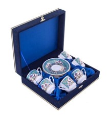 Luxurious Turkish Coffee Tableware - Set of 6 with Oriental Design