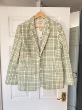 Bnwt Tory Burch Ladies Plaid Blazer / Jacket Dash Plaid - Size Uk 16 - Rrp £695