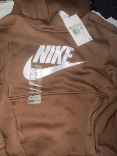 Sweat à capuche Nike enfants marron pull over - Photo 1/2