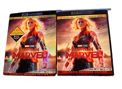 NEW SEALED Captain Marvel : w/Slipcovers (4K Ultra HD & Blu-ray) Avengers