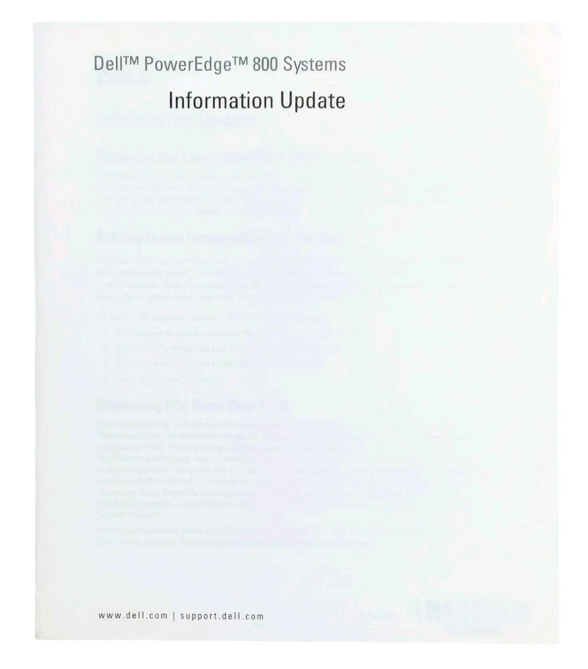 Dell PowerEdge Systems Product Information Guide (2004) 0H5056A01 + Info Update - Image 3 of 3