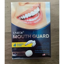 Uniedi Mouth Guard 4 Guards 2 Size + 12 Cleaning Tablets Bruxism