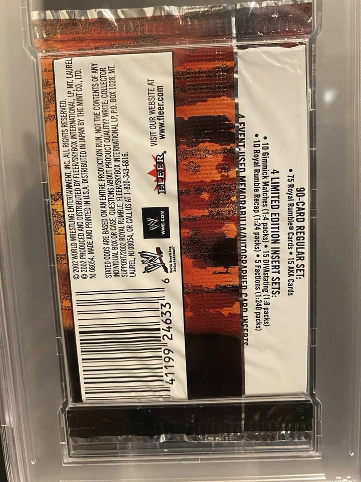 Fleer Royal Rumble Pack 2002 PSA 8 Cena Orton Batista Lesnar año novato Foto 4 de 4