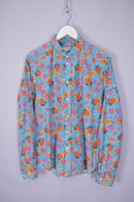 Mens Eton of Sweden Floral Print Shirt Long Sleeve Size 41 / L Slim Fit