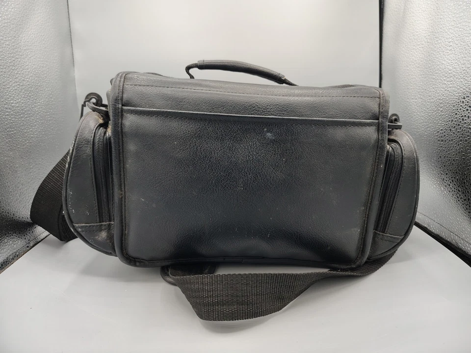 Sony Black Leather Camera Bag Camcorder Carrying Case W/ Strap - Image 2 of 2