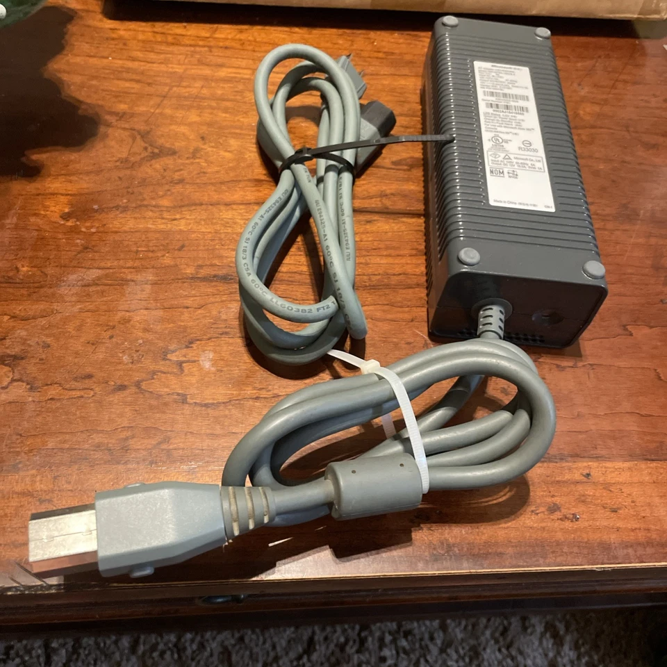 OEM Microsoft Xbox 360 Power Supply AC Adapter DPSN-186CB A & Power Cord Tested - Image 2 of 4