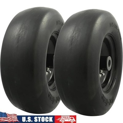 Zero Turn Mower Tire Wheel Assembly 11x4 Smooth Tread Flat Free 2 Pack New