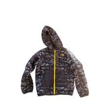 The North Face Kids Reversible Puffer Jacket Grey Camo Yellow Zip Size 6