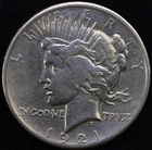 1921 PEACE SILVER DOLLAR ~ XF KEY DATE CLEANED #P3
