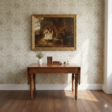 Table Ancienne Merisier Tiroir Italie du XIXe Siècle Originale