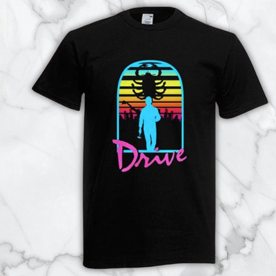 Drive Cool 80s Movie Men's Black Graphic T Shirt Freeships