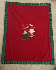 Koala Baby Santa Christmas Blanket Red & Green 38” x  30” 