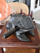 Lge 6" Handmade Wooden Frog Guiro Rasp Croaking Percussion Musical instrument