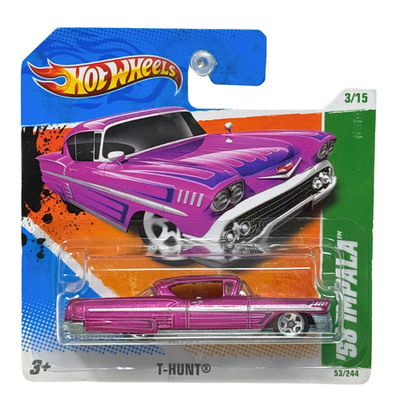 Hot Wheels Treasure Hunt 1958 Chevy Impala 1:64 Diecast Short Card