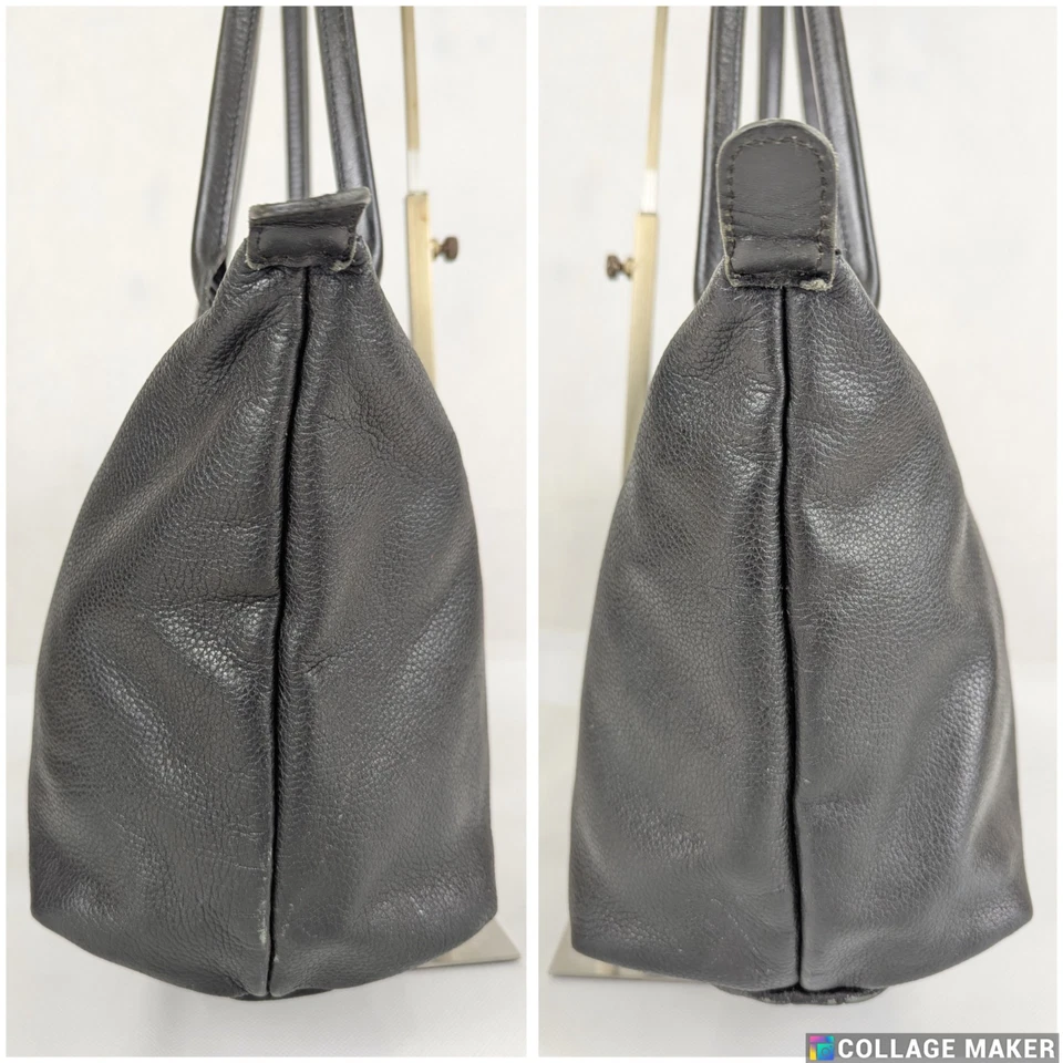 Longchamp Le Pliage – Authentic Leather Black Tote Bag , Ships Today! - Image 3 of 4