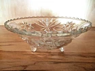 Anchor Hocking CANDY BON BON DISH~Three-Toed/Footed Glass~EAPC Star of David