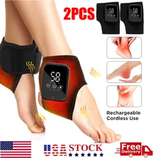 Electric Foot Ankle Massager Heating Therapy Vibration Compression Pain Relief