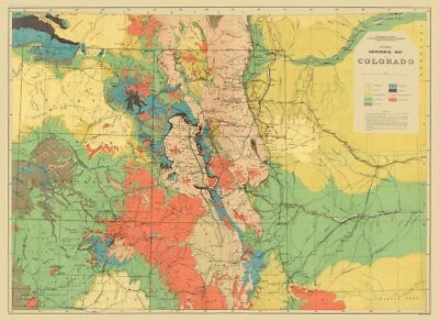 MAPS OF THE PAST Topographical Map - Colorado Geological - USGS 1881 - 23 x 31.52