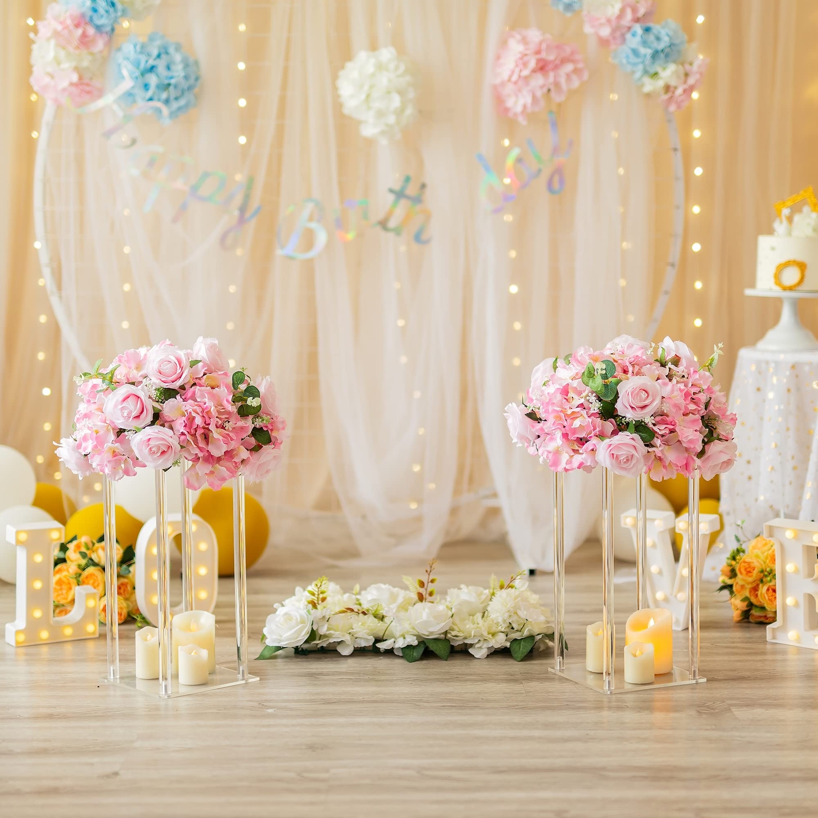 Acrylic Vases Wedding Centerpieces for Tables - 10 Pcs Clear Column Flower St...