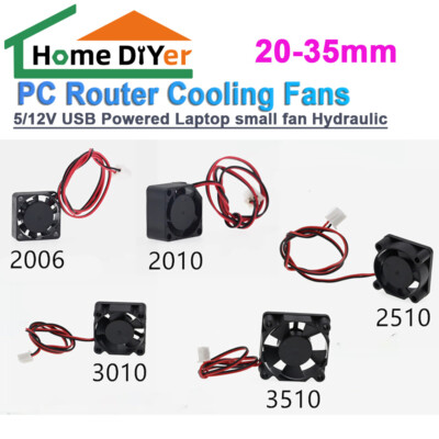 20-35mm 5/12V USB Powered PC Router Lüfter Laptop kleine fan Hydraulische