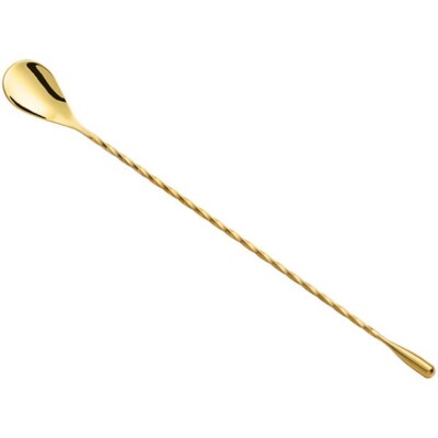 Barfly  M37012GD 11 13/16'' Gold Plated Classic Bar Spoon with Weighted