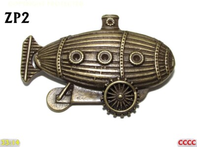 Steampunk Pin Anstecker Brosche Bronze Luftschiff Zeppelin Luftschiff U-Boot Pilot 